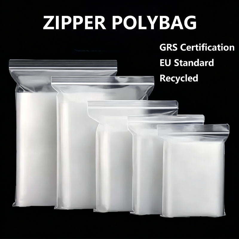 GRS-gecertificeerde gerecyclede polyzakken met ritssluiting leveren herbruikbare en duurzame verpakkingsoplossingen