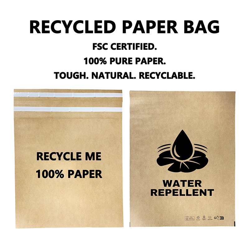Op maat gemaakte postzak van gerecycled papier helpt merken plastic verpakkingsafval te verminderen