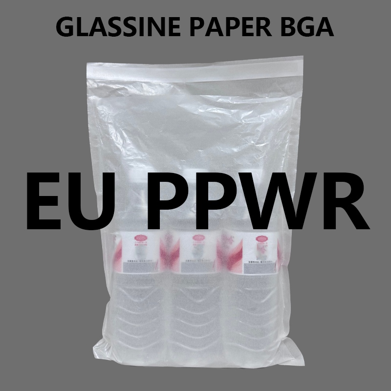 EU PPWR Ready aangepaste pergamijn papieren zak 100% puur papier plastic gratis verpakking